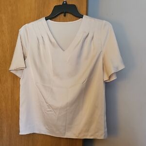 Elegant Cream V-Neck Women's Top